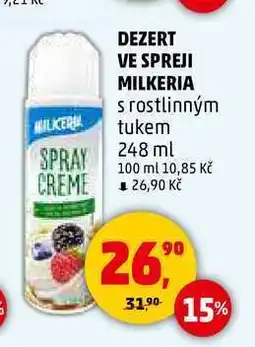 Penny Market DEZERT VE SPREJI MILKERIA s rostlinným tukem, 248 ml nabídka