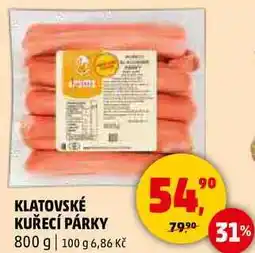 Penny Market KLATOVSKÉ KUŘECÍ PÁRKY, 800 g nabídka