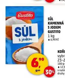 Penny Market SŮL KAMENNÁ S JODEM GUSTITO, 1 kg nabídka