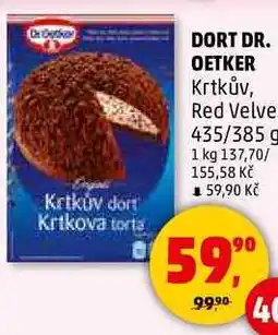 Penny Market DR. OETKER Krtkův, Red Velvet, 435/385 g nabídka