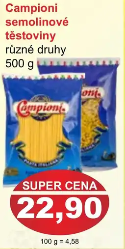 PLUS JIP Campioni semolinové těstoviny nabídka