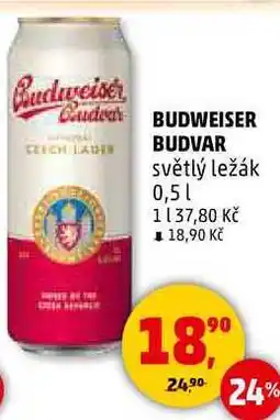 Penny Market BUDWEISER BUDVAR světlý ležák, 0,5l nabídka
