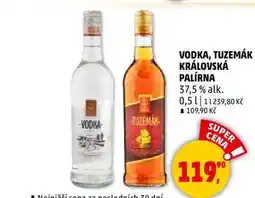 Penny Market VODKA TUZEMAN VODKA, TUZEMÁK KRÁLOVSKÁ PALÍRNA 37,5% alk., 0,5 l nabídka