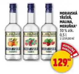 Penny Market MORAVSKÁ TŘEŠEŇ, MALINA, MERUŇKA 30% alk., 0,5 l nabídka