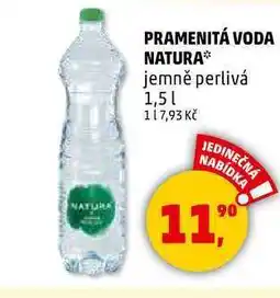 Penny Market PRAMENITÁ VODA NATURA jemně perlivá, 1,5 l nabídka