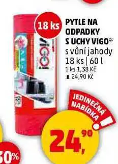 Penny Market PYTLE NA ODPADKY S UCHY VIGO s vůní jahody, 18 ks nabídka