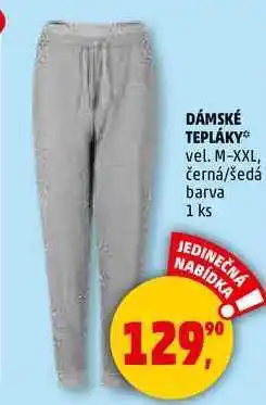 Penny Market DÁMSKÉ TEPLÁKY vel. M-XXL, černá/šedá barva, 1 ks nabídka
