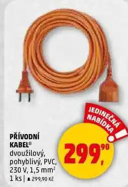 Penny Market PŘÍVODNÍ KABEL dvoužilový, pohyblivý, PVC, 230 V, 1,5 mm², 1 ks nabídka