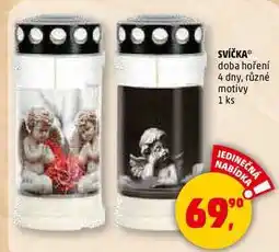 Penny Market SVÍČKA doba hoření 4 dny, různé motivy, 1 ks nabídka