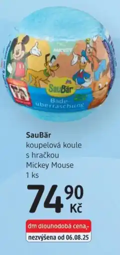 dm drogerie SauBär koupelová koule s hračkou Mickey Mouse nabídka