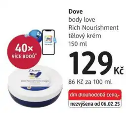 dm drogerie Dove Rich Nourishment tělový krém nabídka