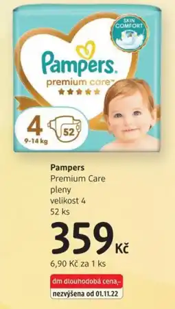 dm drogerie Pampers Premium Care pleny velikost 4 nabídka