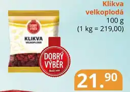 Potraviny CZ Klikva velkoplodá nabídka