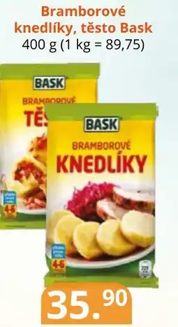 Potraviny CZ Bramborové knedlíky, těsto Bask nabídka