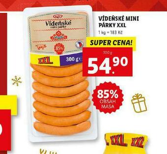 Lidl Vídeňské mini párky xxl nabídka