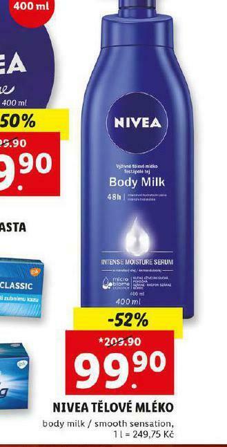 Lidl Nivea tělové mléko nabídka