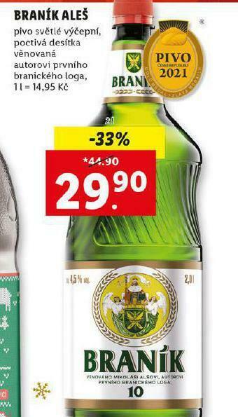 Lidl Pivo braník aleš nabídka