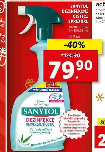 Lidl Sanytol dezinfekční čistící sprej xxl nabídka