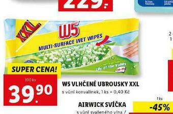 Lidl W5 vlhčené ubrousky xxl nabídka