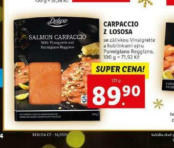 Lidl Carpaccio z lososa nabídka