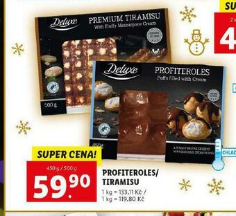 Lidl Profiteroles / tiramisu nabídka