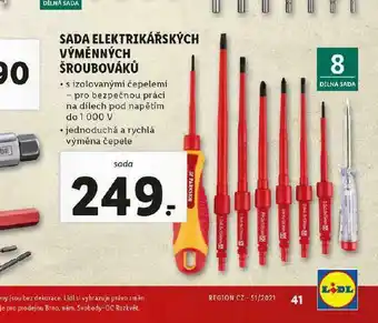 Lidl Sada elektrikářských výměnných šroubováků nabídka