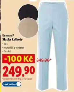 Lidl Esmara Slacks kalhoty nabídka