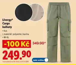 Lidl Livergy Cargo kalhoty nabídka