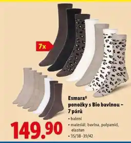 Lidl Esmara ponožky s Bio bavlnou – 7 párů nabídka