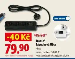 Lidl Tronic Zásuvková lišta nabídka