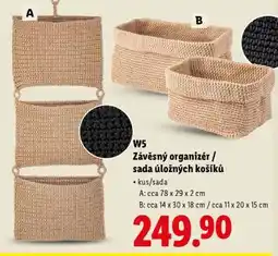 Lidl W5 Závěsný organizér / sada úložných košíků nabídka