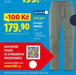 Lidl Livergy Kalhoty nabídka