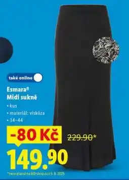 Lidl ESMARA MIDI SUKNĚ nabídka