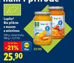 Lidl Lupilu Bio příkrm s masem a zeleninou nabídka