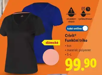 Lidl Crivit Funkční triko nabídka