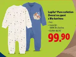 Lidl Lupilu Pure colletcion Overal na spaní s Bio bavlnou nabídka