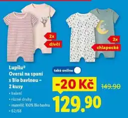 Lidl Lupilu Overal na spaní s Bio bavlnou – 2 kusy nabídka