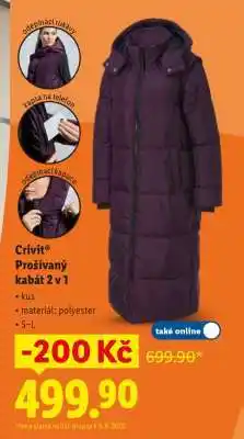 Lidl Crivit Prošívaný kabát 2 v 1 nabídka