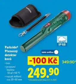 Lidl PARKSIDE Přenosný detektor kovů nabídka