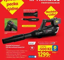 Lidl Parkside Performance 40V Aku turbinový foukač listí nabídka