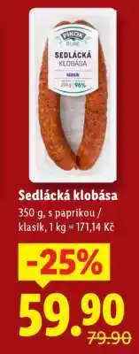 Lidl SEDLÁCKÁ KLOBÁSA nabídka
