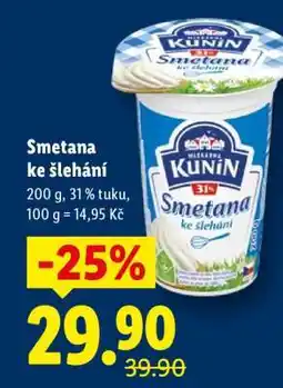 Lidl Smetana ke šlehání nabídka