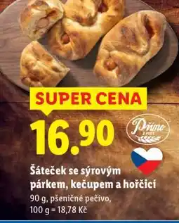 Lidl ŠÁTEČEK SE SÝROVÝM PÁRKEM, KEČUPEM A HOŘČICÍ nabídka