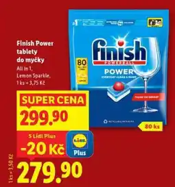 Lidl FINISH POWER TABLETY DO MYČKY nabídka