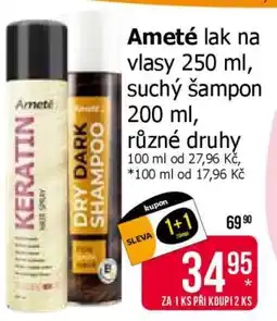 Teta Ameté lak na vlasy 250 ml, suchý šampon 200 ml nabídka