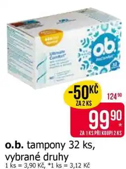 Teta o.b. tampony 32 ks, vybrané druhy nabídka