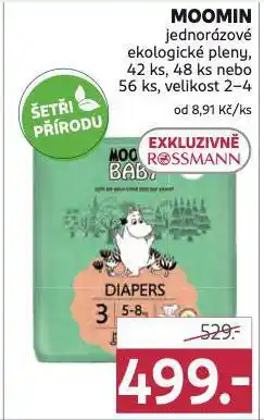Rossmann Moomin jednorázové ekologické pleny nabídka