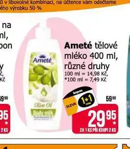 Teta Ameté tělové mléko nabídka