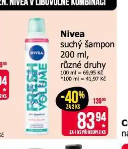 Teta Nivea suchý šampon nabídka