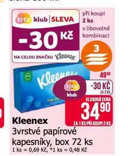 Teta Kleenex papírové kapesníky nabídka